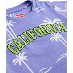 Babyhug 100% Cotton Knit Full Sleeves T-Shirt & Pyjama Night Suit Co-ords With Tropical & Text Print - Blue