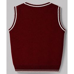 Babyhug Knit Sleeveless Solid Color Pullover Sweater Vest - Maroon