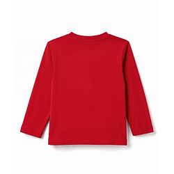 Babyhug 100% Cotton Knit Full Sleeves Bear Printed T-Shirt & Pyjama Night Suit - Red