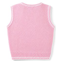Babyhug Knit Sleeveless Solid Color Pullover Vest - Pink