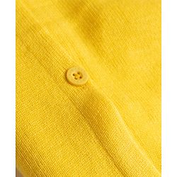 Babyhug Knit Sleeveless Solid Front Open Sweater - Yellow