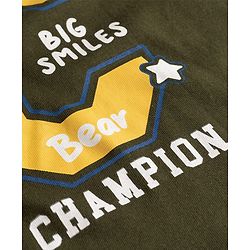 Babyhug 100% Cotton Knit Full sleeves T-Shirts & Pyjama Night Suit With Champion & Star Print - Dark Green
