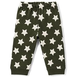 Babyhug 100% Cotton Knit Full sleeves T-Shirts & Pyjama Night Suit With Champion & Star Print - Dark Green