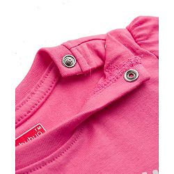 Babyhug 100% Cotton Knit Full Sleeves T-Shirt & Pyjama Night Suit With Cupcake & Heart Print - Pink