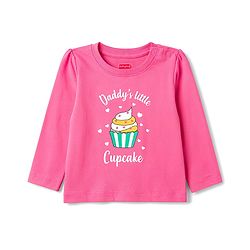 Babyhug 100% Cotton Knit Full Sleeves T-Shirt & Pyjama Night Suit With Cupcake & Heart Print - Pink