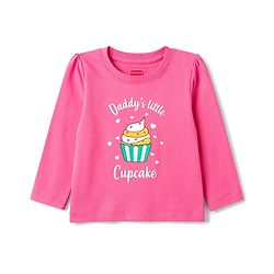 Babyhug 100% Cotton Knit Full Sleeves T-Shirt & Pyjama Night Suit With Cupcake & Heart Print - Pink
