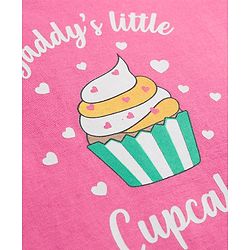 Babyhug 100% Cotton Knit Full Sleeves T-Shirt & Pyjama Night Suit With Cupcake & Heart Print - Pink