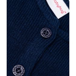 Babyhug Knit Sleeveless Front Open Sweaters - Navy Blue