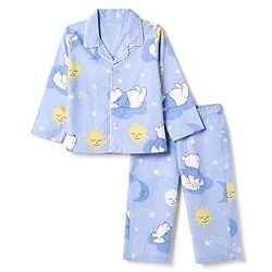 Babyhug Disney 100% Cotton Poplin Woven Shirt & Pyjama Night Suit with Bear Print in Blue