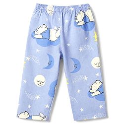 Babyhug Disney 100% Cotton Poplin Woven Shirt & Pyjama Night Suit with Bear Print in Blue