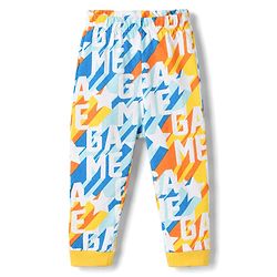 Babyhug 100% Cotton Knit Full Sleeves T-Shirt & Pyjama Co-Ord Night Suit With Text Print - Multicolor