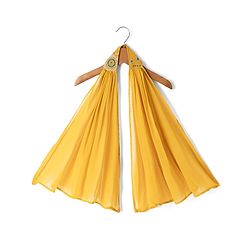 Babyhug Georgette Woven Sleeveless Kurta & Salwar Set With Dupatta - Mustard