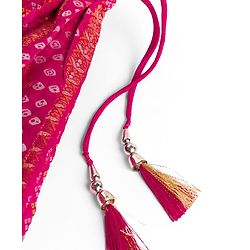 Babyhug Woven Brocade Half Sleeves Printed Choli & Lehenga Set With Dupatta - Fuchsia