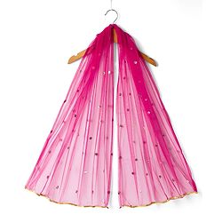 Babyhug Woven Brocade Half Sleeves Printed Choli & Lehenga Set With Dupatta - Fuchsia