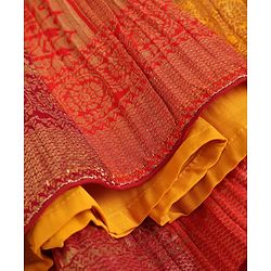 Babyhug Brocade Woven Sleeveless Lehenga Choli & Dupatta Set With Embellishment - Yellow