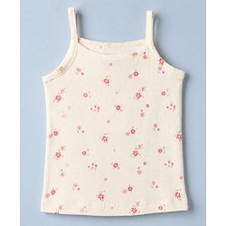 Babyhug 100% Cotton Single Jersey Knit Slips with Floral Print Pack of 3 - White Red Pink