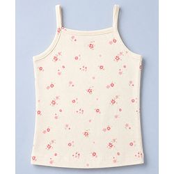 Babyhug 100% Cotton Single Jersey Knit Slips with Floral Print Pack of 3 - White Red Pink