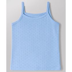 Babyhug 100% Cotton Single Jersey Knit Sleeveless Slips With Floral Print Pack of 3 - White, Blue & Pink