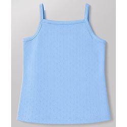Babyhug 100% Cotton Single Jersey Knit Sleeveless Slips With Floral Print Pack of 3 - White, Blue & Pink