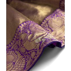 Babyhug Woven Brocade Half Sleeves Printed Choli & Lehenga Set With Dupatta - Purple