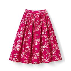 Babyhug Woven Sleeveless Brocade Floral Foil Print Lehenga Choli and Dupatta Set - Fuchsia