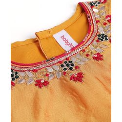 Babyhug Brocade Woven Half Sleeves Embellished Choli & Lehenga Set With Dupatta - Fuchsia