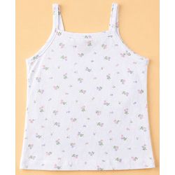 Babyhug 100% Cotton Single Jersey Knit Sleeveless Polka Dots & Floral Print Slips Pack of 3 - Purple White & Pink