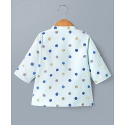 Babyhug 100% Cotton Woven Full Sleeves Floral Foil Printed Kurta & Pyjama Set - Light Blue