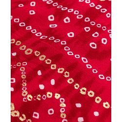 Babyhug 100% Cotton Cambric Woven Full Sleeves Bandhani Printed Kurta Dhoti Set - Dark Red & Wite
