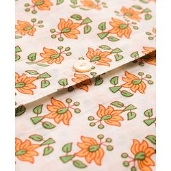 Babyhug 100% Cotton Cambric Woven Full Sleeves Kurta Dhoti Set with Floral Print - Off White