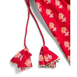 Babyhug 100% Cotton Woven Half Sleeves Hakkoba Printed Ethnic Dress - Red