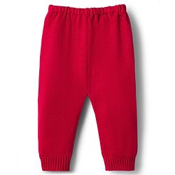 Babyhug Knit Full Sleeves Striped Sweater Set - Navy Blue & Red