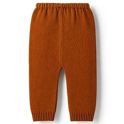 Babyhug Knit Full Sleeves Striped Sweater Set - Dark Green