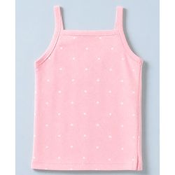 Babyhug 100% Cotton Single Jersey Knit Sleeveless Slips with Floral Print & Polka Dots Pack of 3 - Pink & Red
