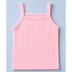 Babyhug 100% Cotton Single Jersey Knit Slips with Sleeveless & Floral Print - PInk & Red