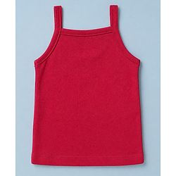 Babyhug 100% Cotton Single Jersey Knit Sleeveless Slips with Floral Print & Polka Dots Pack of 3 - Pink & Red