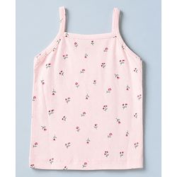 Babyhug 100% Cotton Single Jersey Knit Sleeveless Slips with Floral Print & Polka Dots Pack of 3 - Pink & Red