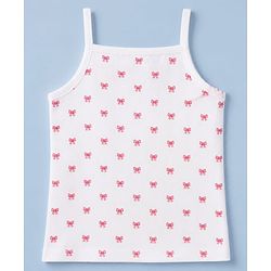 Babyhug 100% Cotton Single Jersey Knit Slips with Singlet and Bow Hearts Print Pack of 3 - Red White Olive Green