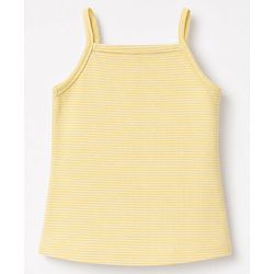 Babyhug 100% Cotton Single Jersey Knit Sleeveless Striped Slips With Bunny Print Pack of 3 - Yellow, Light Blue & White