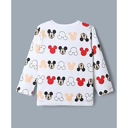Babyhug Disney 100% Cotton Interlock Knit Full Sleeves Jhablas with Mickey Mouse Print Pack of 3 - Red Peach White