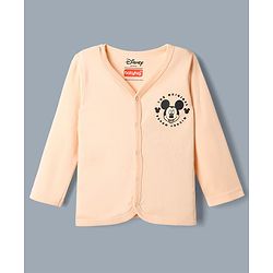 Babyhug Disney 100% Cotton Interlock Knit Full Sleeves Jhablas with Mickey Mouse Print Pack of 3 - Red Peach White