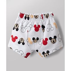 Babyhug Disney 100% Cotton Interlock Knit Briefs with Mickey Mouse Graphic Print Pack of 3 - Red, Peach & White