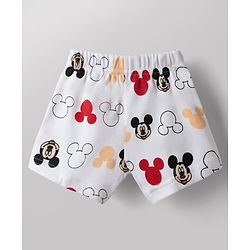 Babyhug Disney 100% Cotton Interlock Knit Briefs with Mickey Mouse Graphic Print Pack of 3 - Red, Peach & White