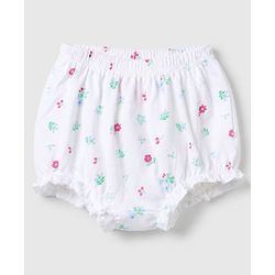 Babyhug 100% Cotton Single Jersey Knit Antibacterial Bloomers With Floral Print Pack of 3 - Blue Pink White