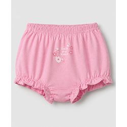 Babyhug 100% Cotton Single Jersey Knit Antibacterial Bloomers With Floral Print Pack of 3 - Blue Pink White
