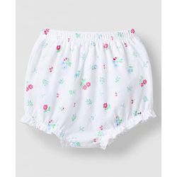Babyhug 100% Cotton Single Jersey Knit Antibacterial Bloomers With Floral Print Pack of 3 - Blue Pink White