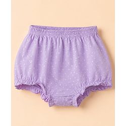 Babyhug 100% Cotton Single Jersey Knit Antibacterial Bloomers With Floral Print Pack of 3 - Purple White & Pink