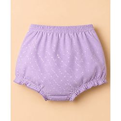 Babyhug 100% Cotton Single Jersey Knit Antibacterial Bloomers With Floral Print Pack of 3 - Purple White & Pink