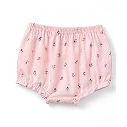 Babyhug 100% Cotton Knit Antibacterial Bloomers with Floral Print Pack of 3 - Red & Pink
