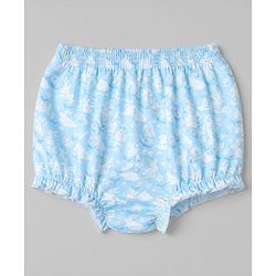 Babyhug 100% Cotton Single Jersey Knit Antibacterial Bloomers with Floral Bunny Print & Stripes Pack of 3 - White Yellow Blue